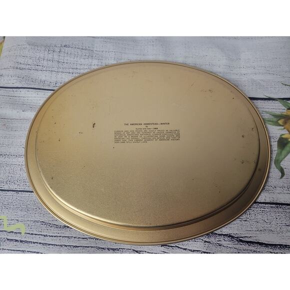 Vintage Currier and Ives Oval Metal Serving Trays 1868 - Picture 3 of 13
